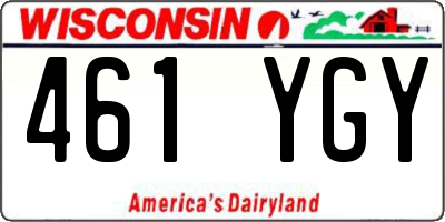 WI license plate 461YGY