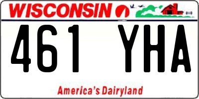 WI license plate 461YHA
