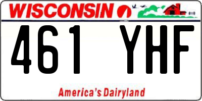 WI license plate 461YHF