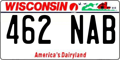 WI license plate 462NAB