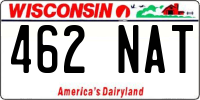 WI license plate 462NAT