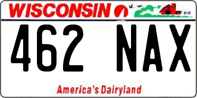 WI license plate 462NAX