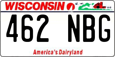 WI license plate 462NBG