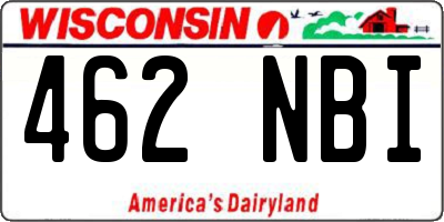 WI license plate 462NBI