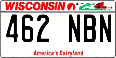 WI license plate 462NBN