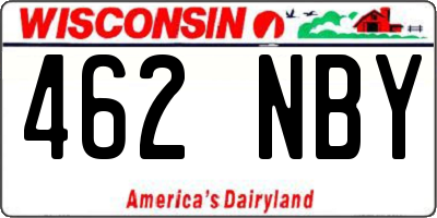 WI license plate 462NBY