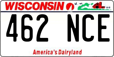 WI license plate 462NCE