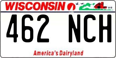 WI license plate 462NCH