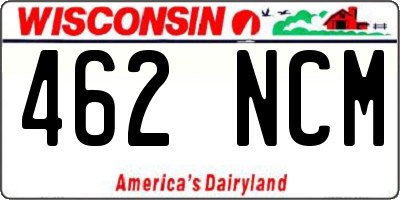 WI license plate 462NCM