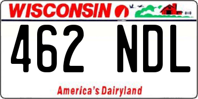 WI license plate 462NDL