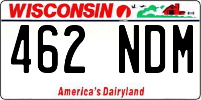 WI license plate 462NDM