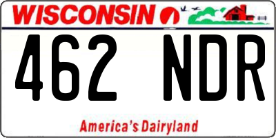 WI license plate 462NDR