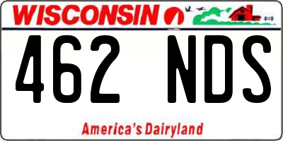WI license plate 462NDS