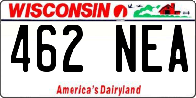 WI license plate 462NEA