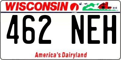 WI license plate 462NEH