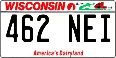 WI license plate 462NEI