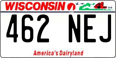 WI license plate 462NEJ