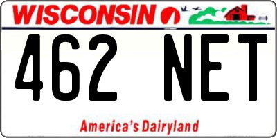 WI license plate 462NET