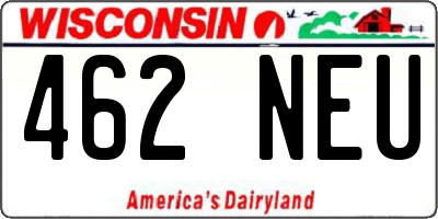 WI license plate 462NEU