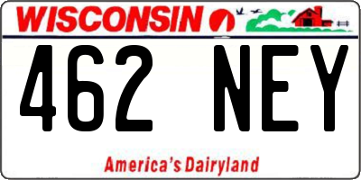 WI license plate 462NEY