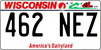 WI license plate 462NEZ