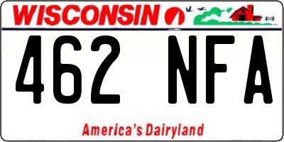 WI license plate 462NFA