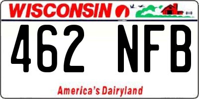 WI license plate 462NFB