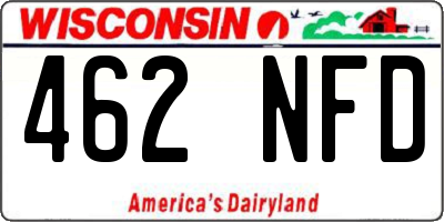 WI license plate 462NFD