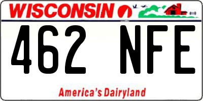 WI license plate 462NFE