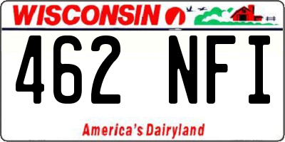 WI license plate 462NFI