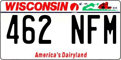 WI license plate 462NFM