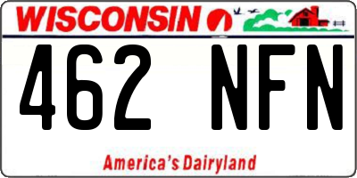 WI license plate 462NFN
