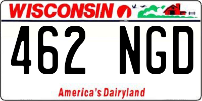 WI license plate 462NGD