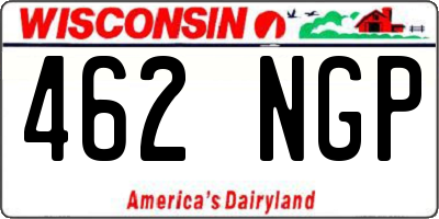 WI license plate 462NGP