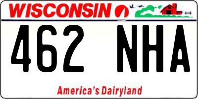 WI license plate 462NHA