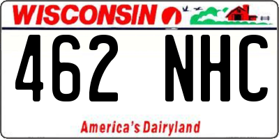 WI license plate 462NHC