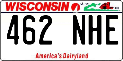 WI license plate 462NHE