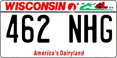 WI license plate 462NHG