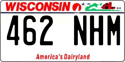 WI license plate 462NHM