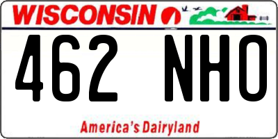 WI license plate 462NHO