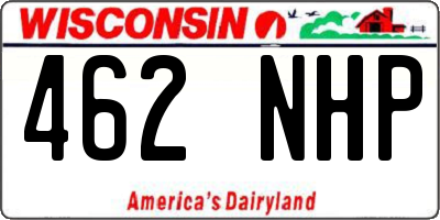 WI license plate 462NHP