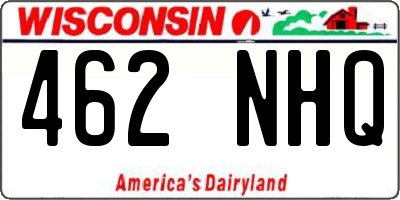 WI license plate 462NHQ