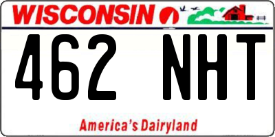 WI license plate 462NHT