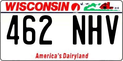 WI license plate 462NHV