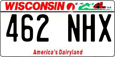 WI license plate 462NHX