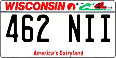 WI license plate 462NII