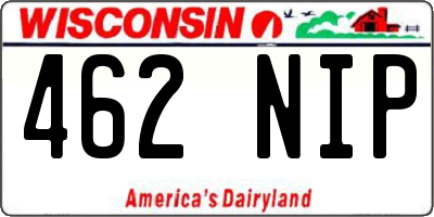 WI license plate 462NIP