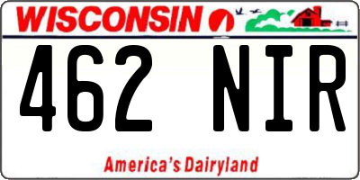 WI license plate 462NIR