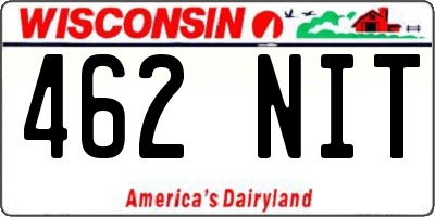 WI license plate 462NIT