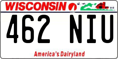 WI license plate 462NIU